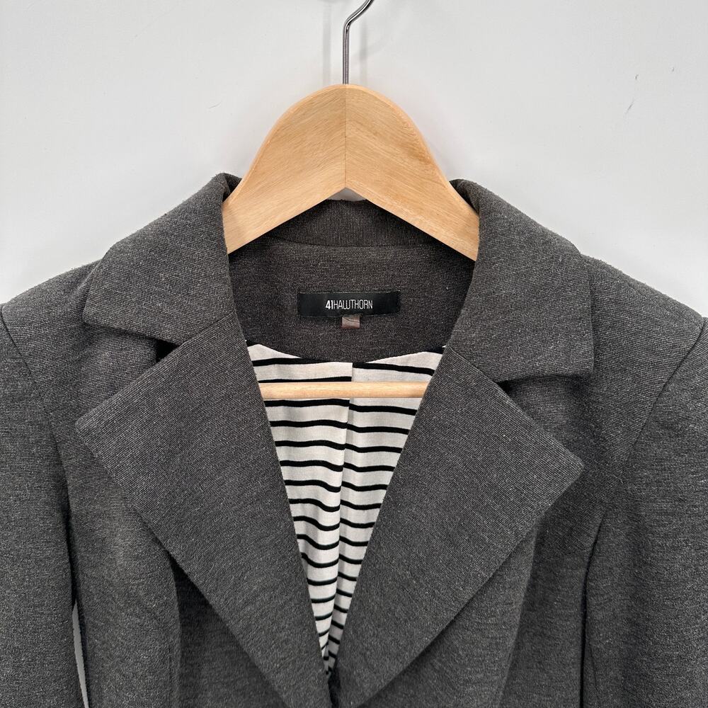 41HAWTHORN Stitch Fix Charcoal Gray Stretch Collared Blazer // XS - Picture 2 of 9